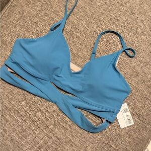 Lulu V-Neck Crossover Wrap Sports Bra Size 12 NWT - MRLN color - hard to find**